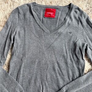 Esprit Charcoal V-Neck Sweater for Women